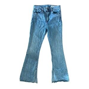 Rag & Bone Womens Bella High Rise Flare Jeans Size 28 Slit Hem Boho Hippie Y2K